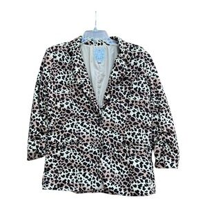 Max Studio 1963 Women’s Leopard Print Lined BlazerJacket SZ L